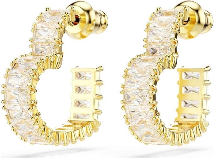 Swarovski Matrix Kreolen Baguette Schliff Herz Klein Weiss Gold (Swarovski Metall)