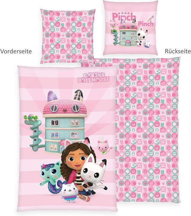 Produktbild Gabby's Dollhouse Bettwäsche 80/80+135/200 cm (135 x 200 cm, 80 x 80 cm)