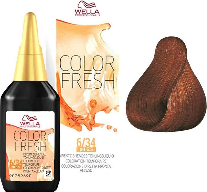 Actual product image Wella Color Fresh Acid (6/34 dark blonde gold-red)
