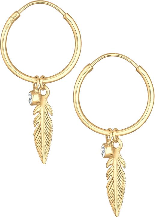 Immagine prodotto Elli Creolo, Piuma, Orecchino solitario (Cristallo di vetro, Argento 925)