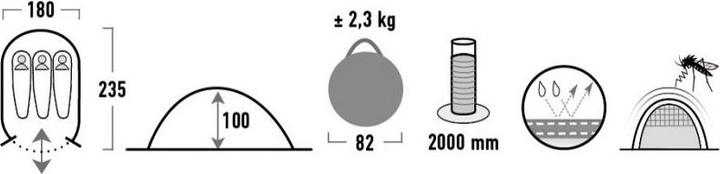 Productafbeelding High Peak Visie 3 (Instant Tent, 2.30 kg, 3 personen)