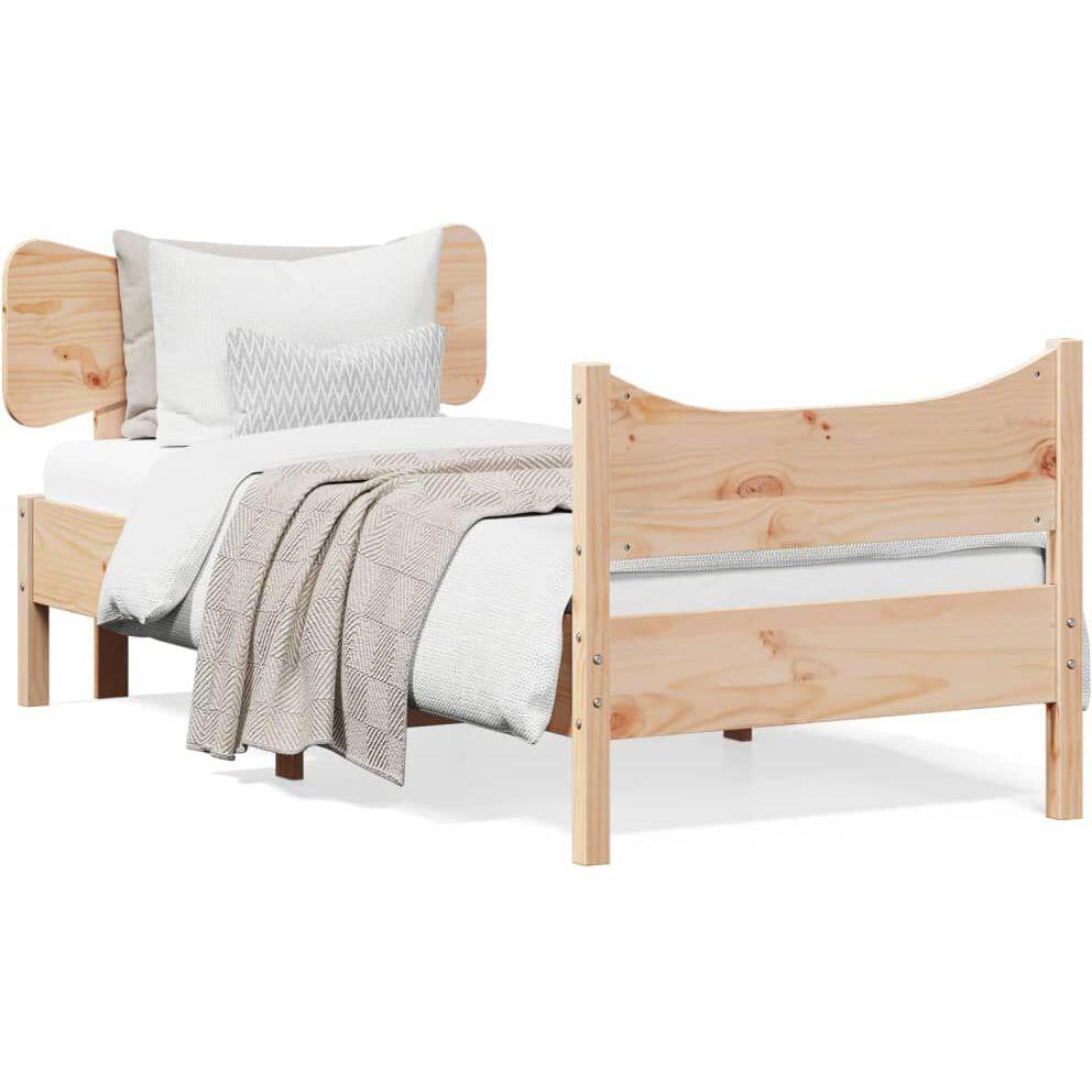 VidaXL, Bett, Bett mit Kopfteil Kiefer (90 x 190 cm)