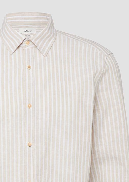 Immagine prodotto s.Oliver Regular Fit: Langarmhemd aus Leinenmix mit Streifen (L)