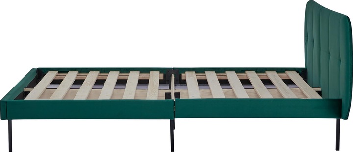 Immagine prodotto En.Casa Letto imbottito Porvoo in velluto 140x200 cm verde scuro (140 x 200 cm)