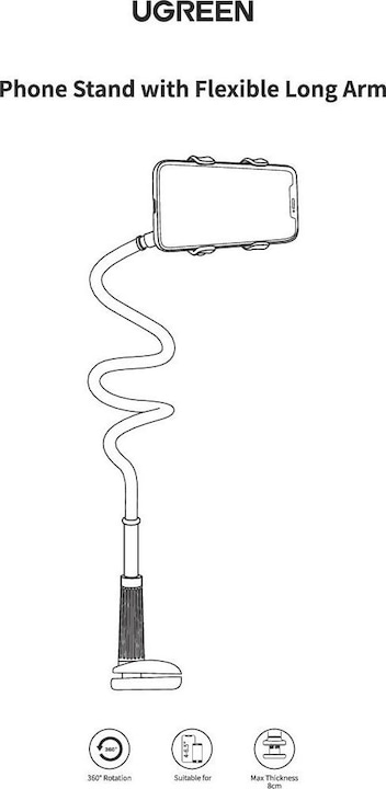 Actual product image Ugreen Gooseneck Desktop Phone Holder