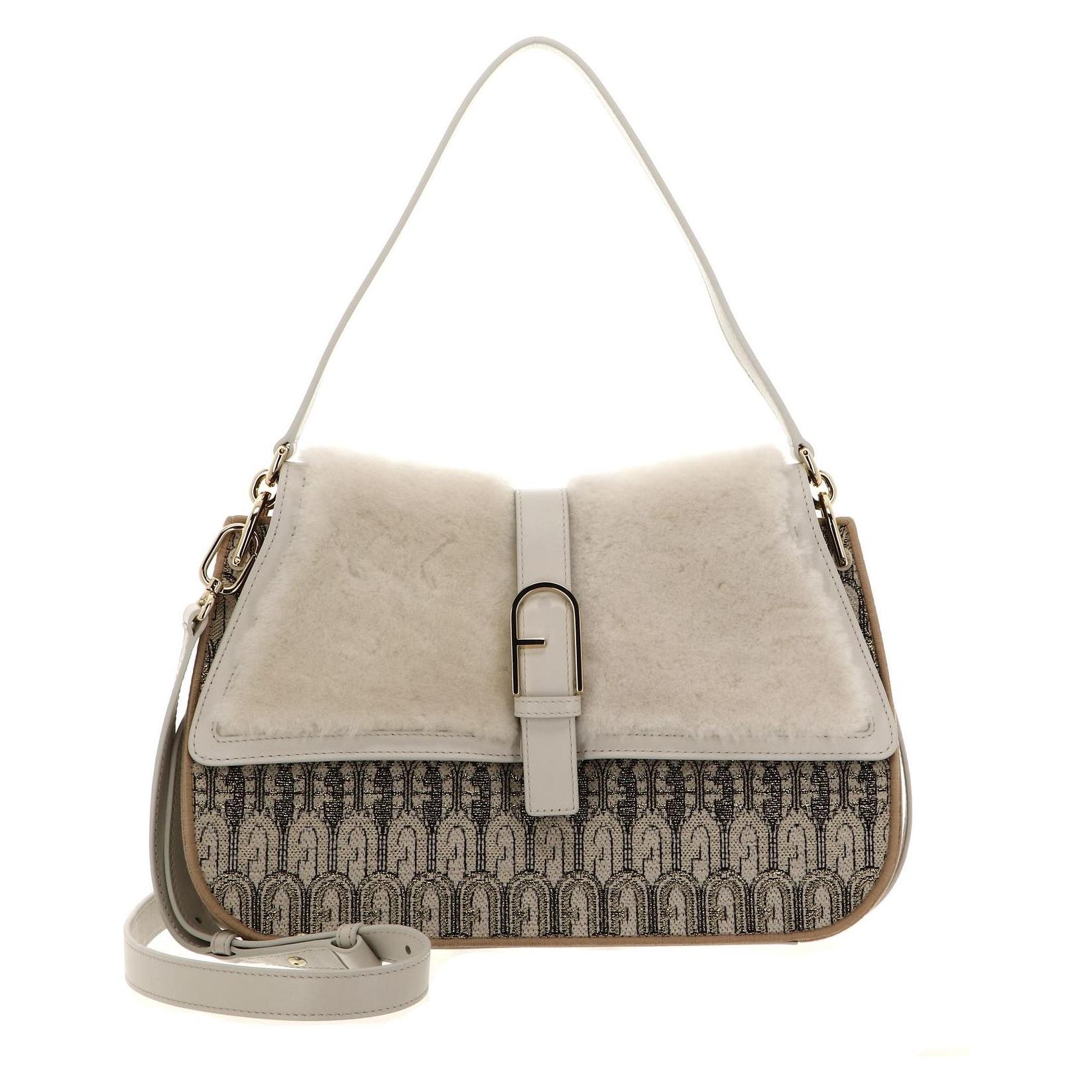 Furla, Damen, Handtasche, Flow Top Handle, Gold, Beige