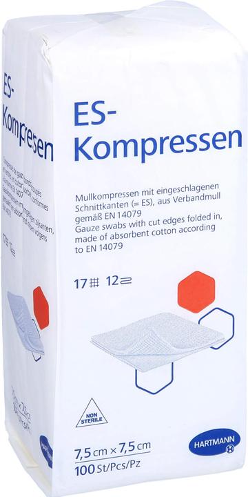 Hartmann ES Compresses non-sterile 12x 7.5 x 7.5 cm, 100 Compresses