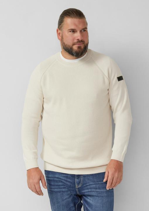 Image du produit s.Oliver Strickpullover Strickpullover mit Raglanärmeln und Logo-Patch (3XL)