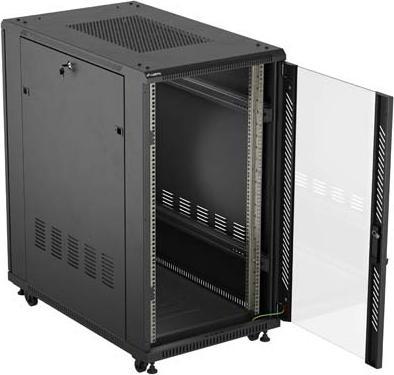 Image du produit Lanberg Armoire rack autonome 19" 22U 600x1000 noir avec porte vitrée (emballage à plat) (22 HE, Rack 19 pouces)