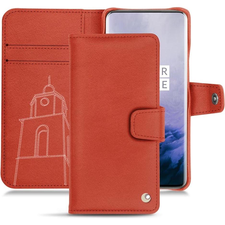 Noreve Lederschutzhülle Wallet (OnePlus 7 Pro), Smartphone Hülle, Orange