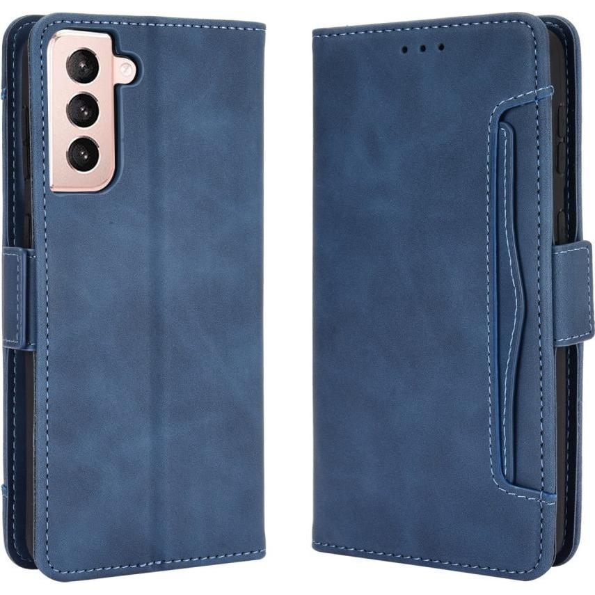 Cover-Discount Galaxy S21 - Etui mit vielen Kartenfächer blau (Samsung Galaxy S21+), Smartphone Hülle, Blau