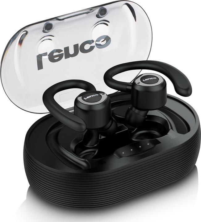 Immagine prodotto Lenco Auricolare stereo B 460BK Bluetooth® Sport, gancio per le orecchie, resistente al sudore (60 h, Senza fili)
