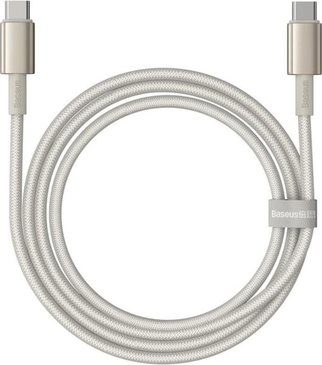 Actual product image Baseus Cable USB-C to USB-C Tungsten Gold, 100W, 2m (gold) (2 m, USB 2.0, 100 W)