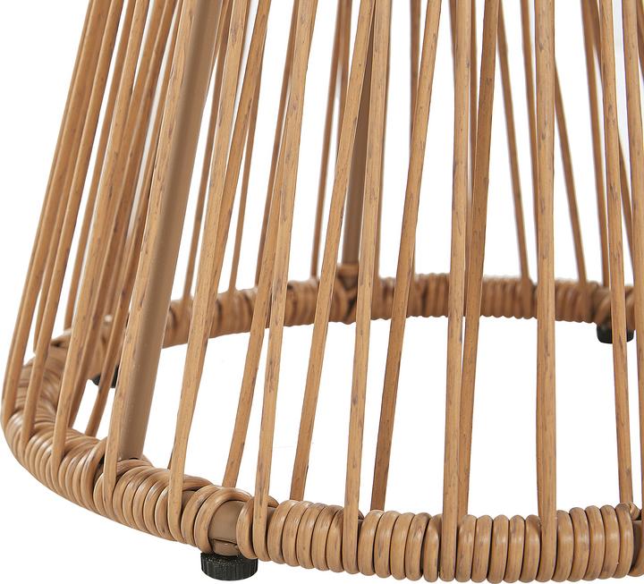 Actual product image Beliani Balcony Set Rattan Natural 2 Chairs Cushions Light Grey TRESTINA (40 cm)