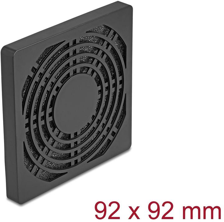 Delock Lüftergitter mit Staubfilter 92 x 92 mm schwarz