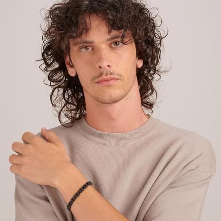 Actual product image Brosway - Original Backliner BBC28 Men's Black Bracelet (22 cm, 316L stainless steel with dual PVD coating)