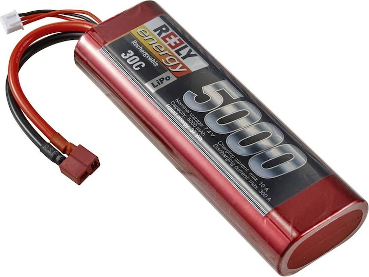 Reely Modellbau-Akkupack (LiPo) 7.4V 5000 mAh Zellen-Zahl: 2 30 C Stick Hardcase T-Stecksystem (7.40 V, 5000 mAh)