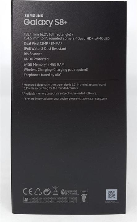 Actual product image Samsung Galaxy S8+ (64 GB, Midnight Black, 6.20", Single SIM, 4G)
