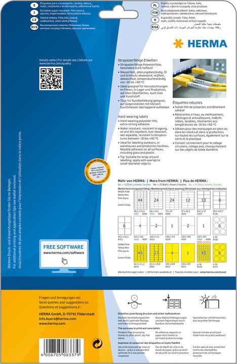 Actual product image HERMA Weatherproof labels A4