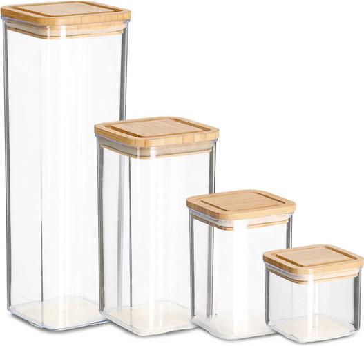 Immagine prodotto Zeller Present Barattolo con coperchio in bambù, 1200 ml, plastica (1.20 l)