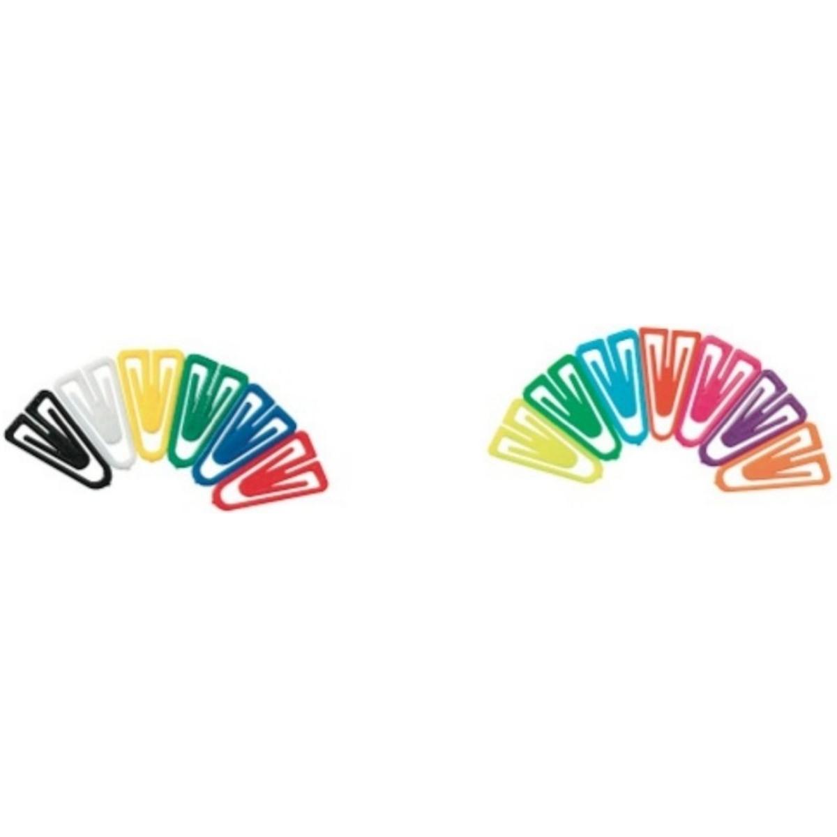 Laurel, Büroklammer, Büroklammern Plastiklips 60mm VE=1000 Stück Grund- und Leuchtfarben sortiert (1 x)