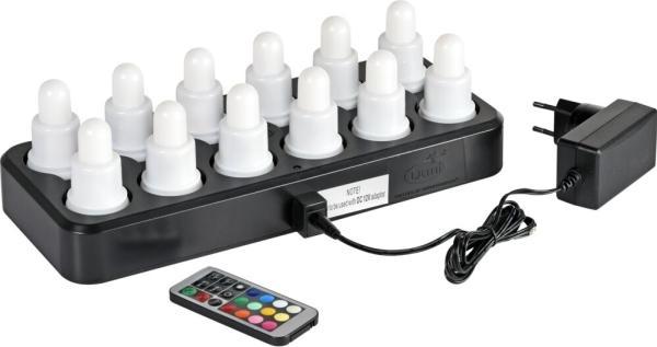 Duni 12 LED-Kerzenlichter-Set mit Fernbedienung und Ladegerät