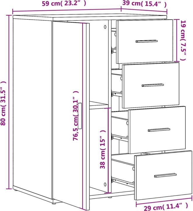 Immagine prodotto VidaXL Credenza (59 x 39 x 80 cm)