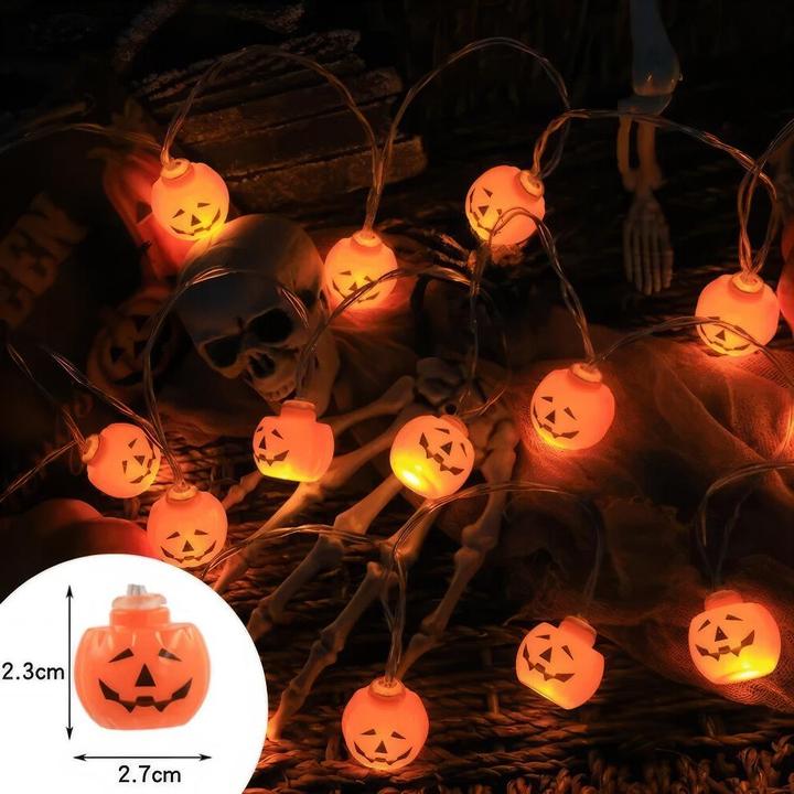 Image du produit Trendart Lichterkette Halloween Kürbis (1.50 m)