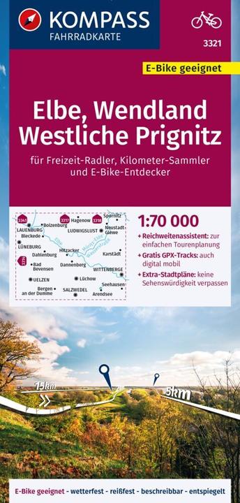 Produktbild Fahrradkarte 3321 Elbe, Wendland, Westliche Prignitz 1:70.000