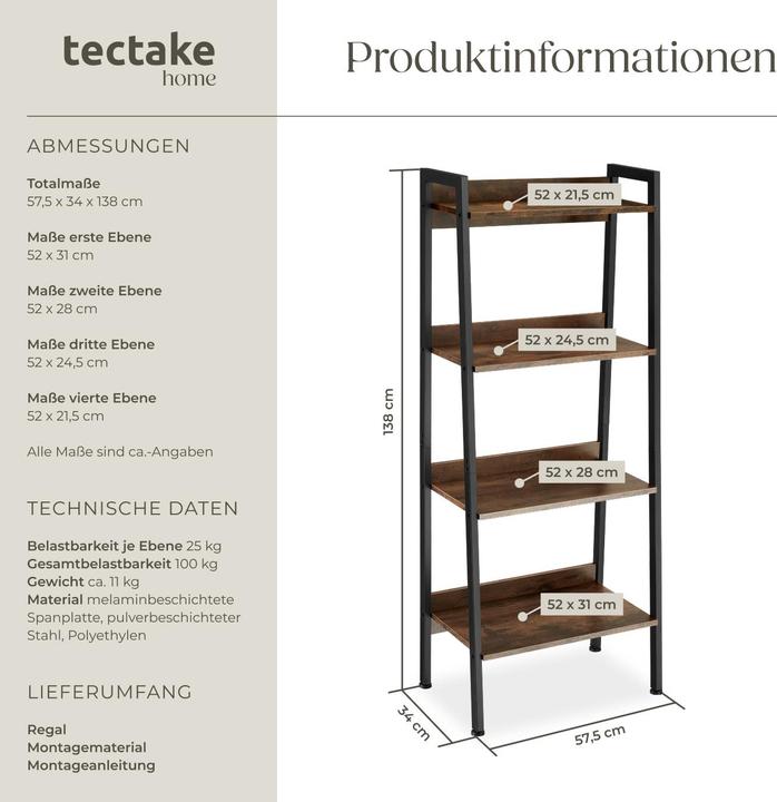 Immagine prodotto tectake Leiterregal
