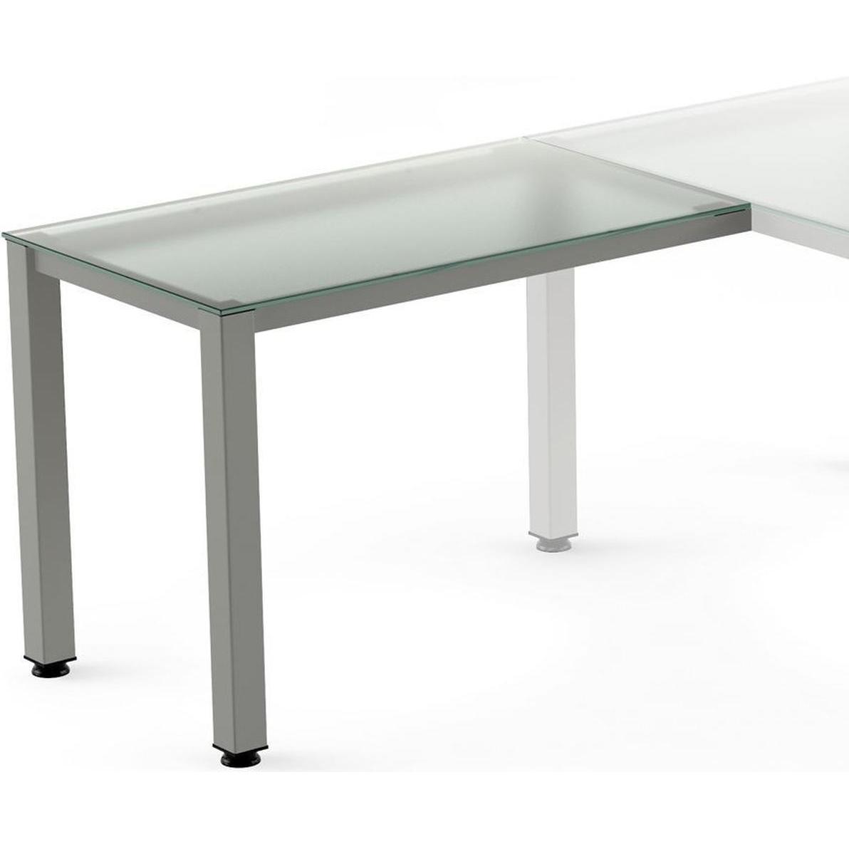Rocada, Schreibtisch, Anstelltisch Executive BxTxH 100x60x73cm Gestell grau Platte Glas satiniert (100 x 60 x 73 cm)