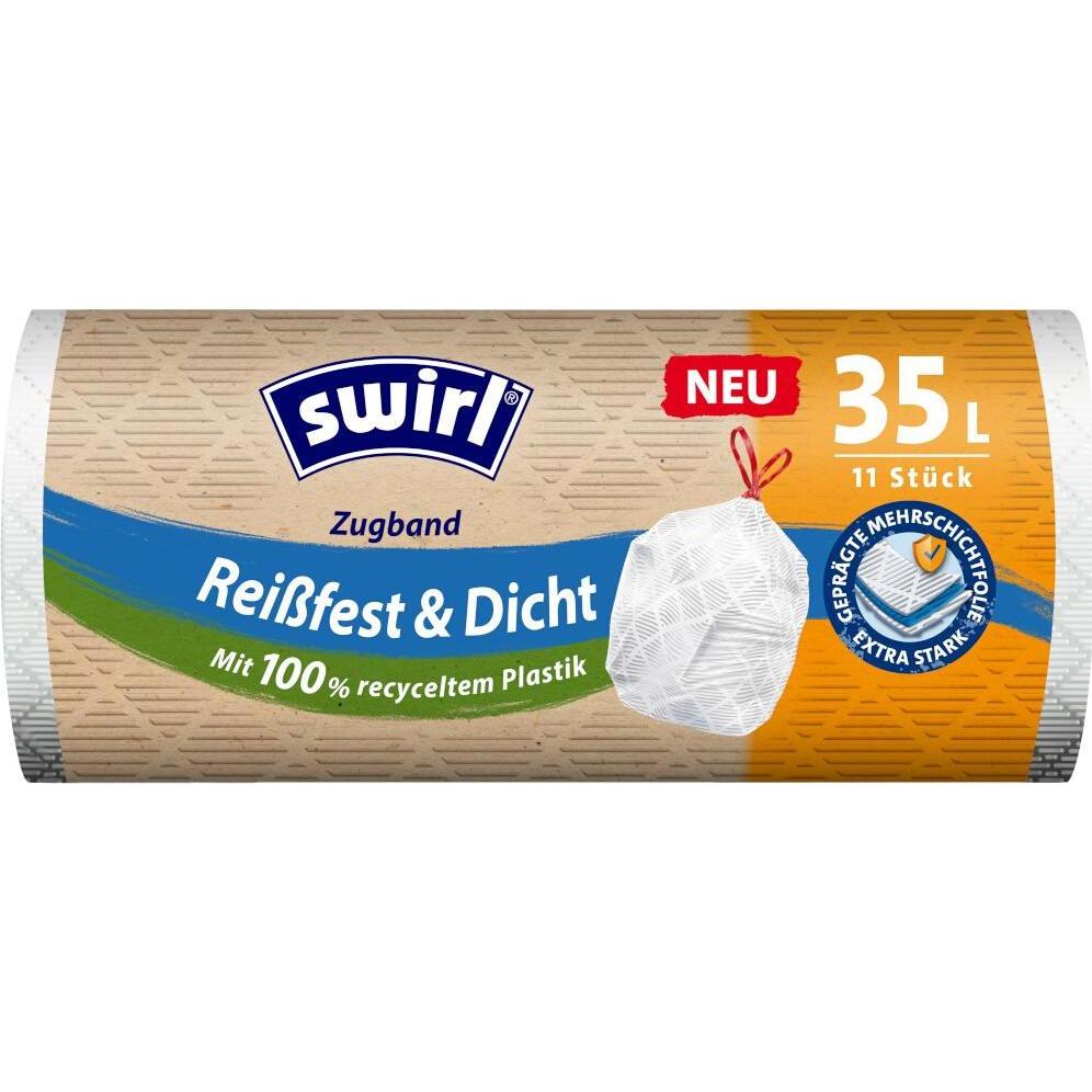 8x Swirl SWI Müllbtl.35l m.Zugband 11st, Abfallsack, Transparent