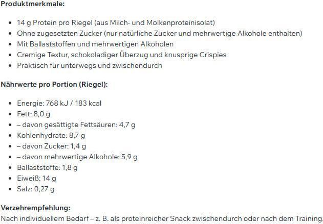 Nährwerte und Zutaten ESN Designer Bar (45 g, 12 Stk.)