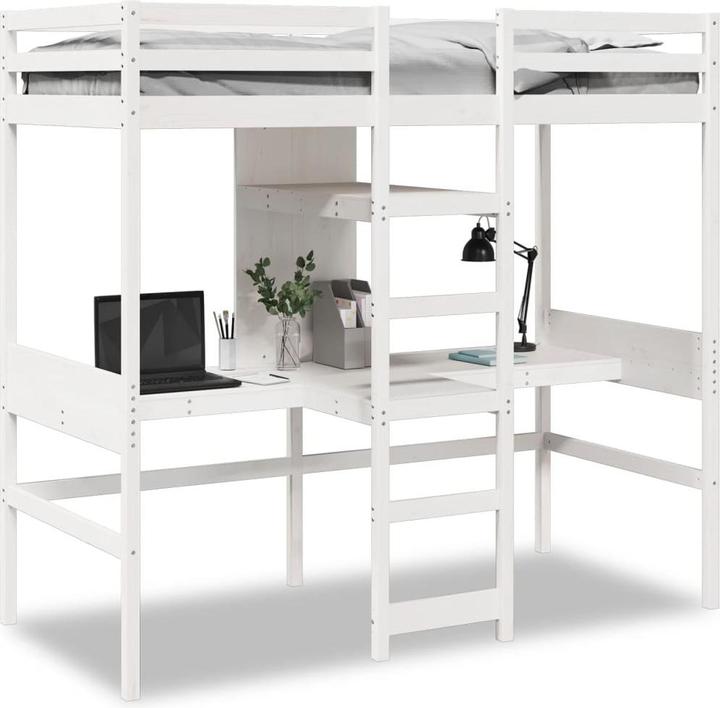 Immagine prodotto vidaXL Letto a soppalco con scrivania e scaffali (90 x 200 cm)