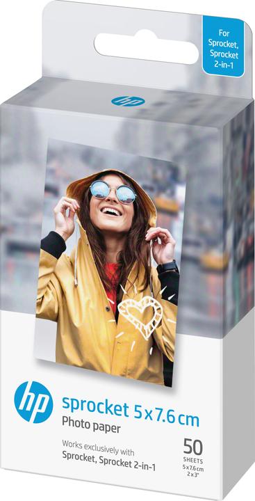HP Sprocket Fotopapier Zink (290 g/m², Foto (5x7.6cm), 50 Stk.)