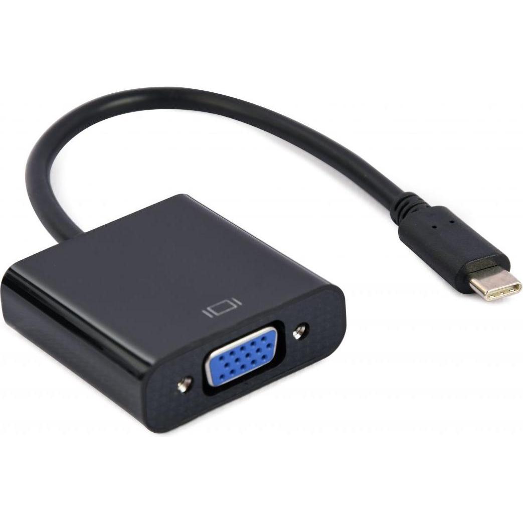 Gembird USB Type-C zu (USB Typ-C, 15 cm), Data + Video Adapter, Schwarz