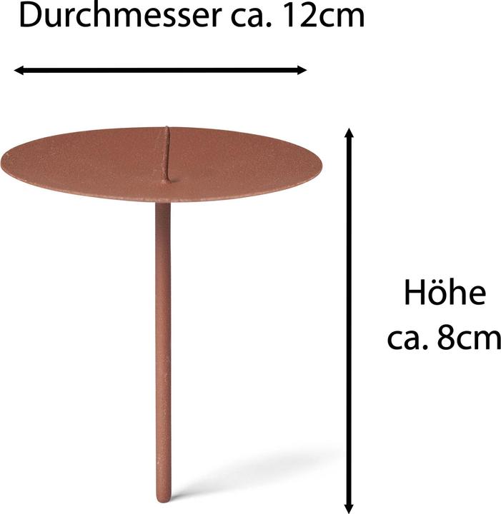 Produktbild Novaliv 8x Kerzenpick | Dorn, 12 cm ROST | Kerzenhalter für Adventskranz Kerzenpin Weihnachtskranz (12 x 12 x 12 cm)
