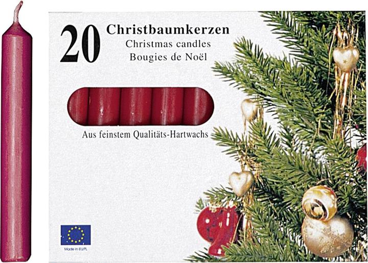 Produktbild Heider Kerzen Baumkerze 9,6cm Ø1,2cm rot 20 Pack (20 Stk.)