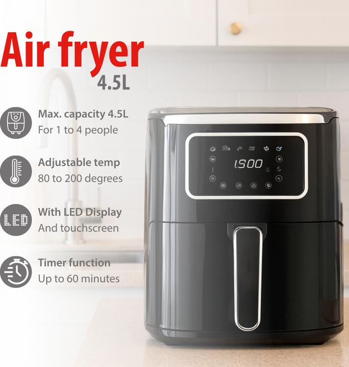 Produktbild alpina Air Fryer 230V 4.5L 1450W digi