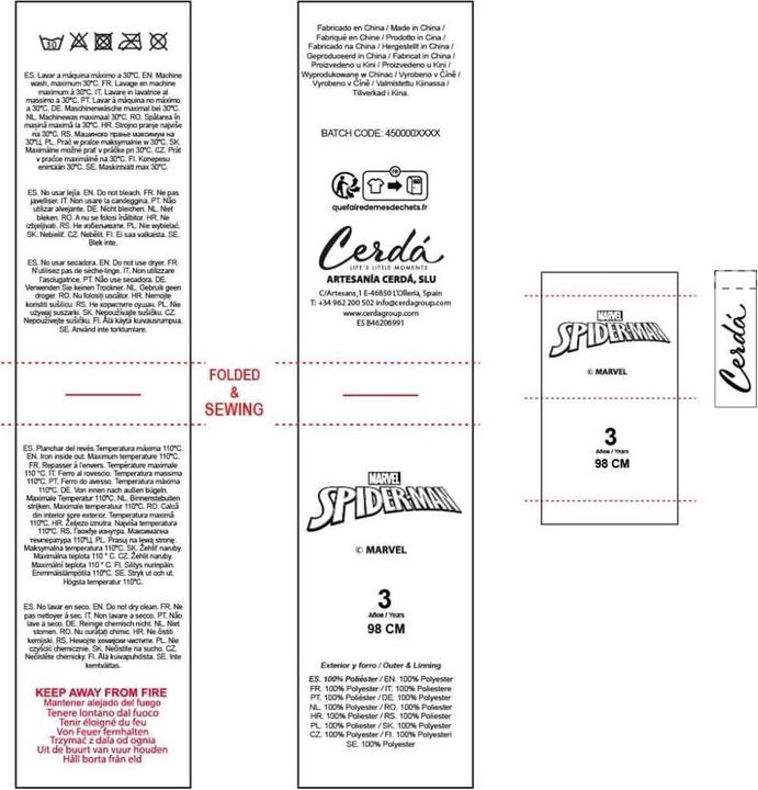 Actual product image Spiderman Spider-Man Kinder-Morgenmantel Rot (104)