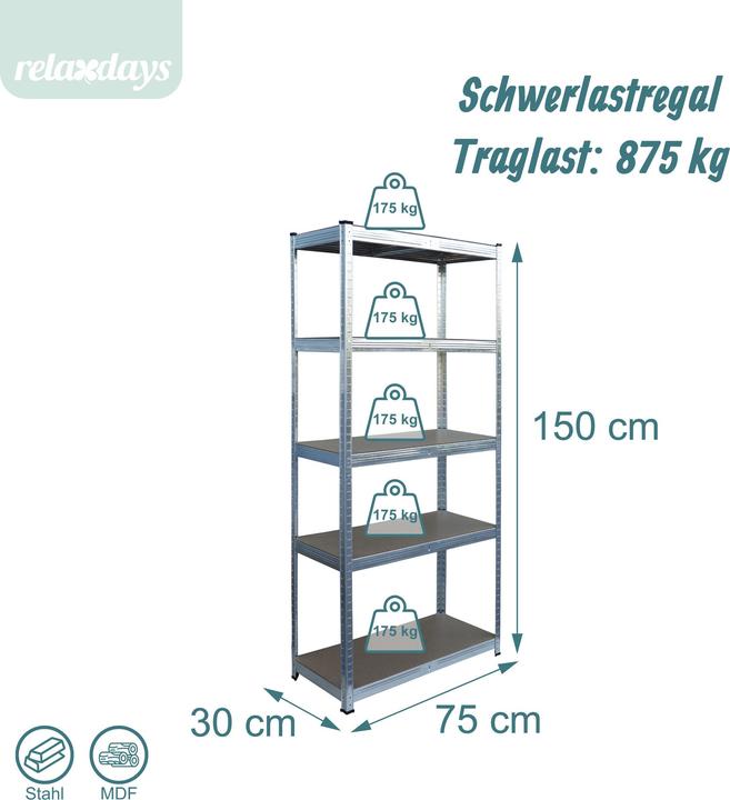 Produktbild Relaxdays Schwerlastregal