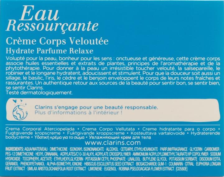 Image du produit Clarins Reichhaltige Körpercreme Eau Ressourante Corps Veloutée (Crème pour le corps, 200 ml)