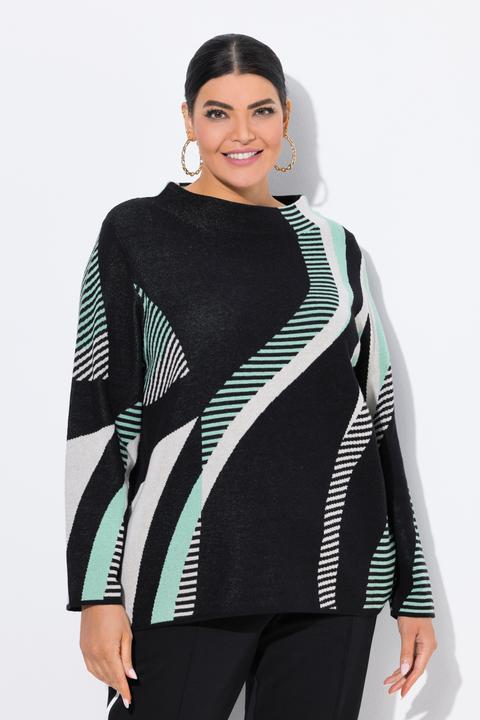 Immagine prodotto Ulla Popken Maglione in jacquard con collo alto e maniche lunghe (56)