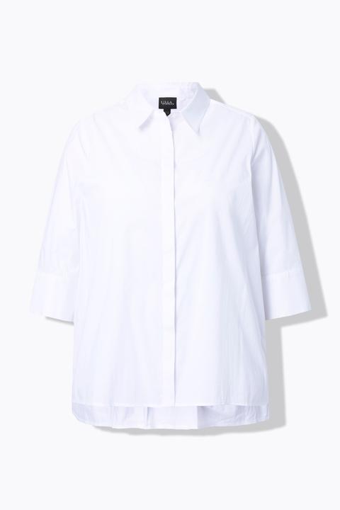 Actual product image Ulla Popken A-Line 3/4 Sleeve Button Down Blouse (60)
