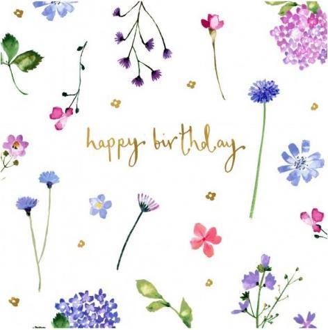 Actual product image Louise Mulgrew Happy Birthday Flowers greeting card - by