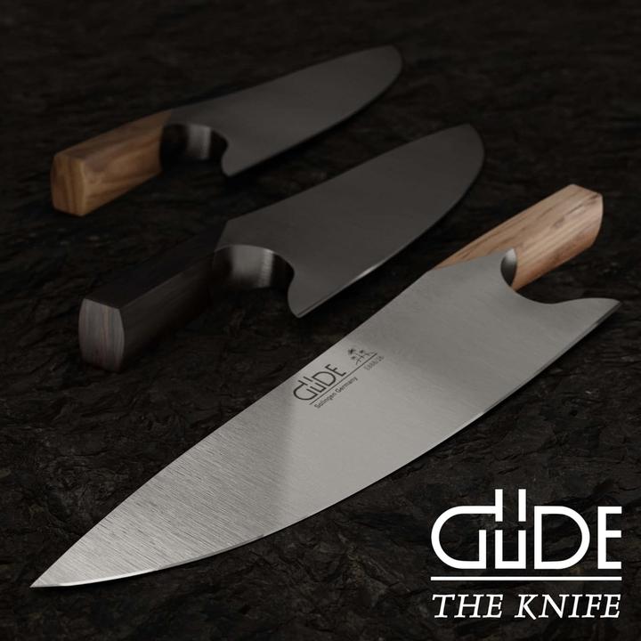 Actual product image Gude Solingen THE KNIFE forged 26 cm barrel oak Chefs knife Handmade Germany (26 cm)