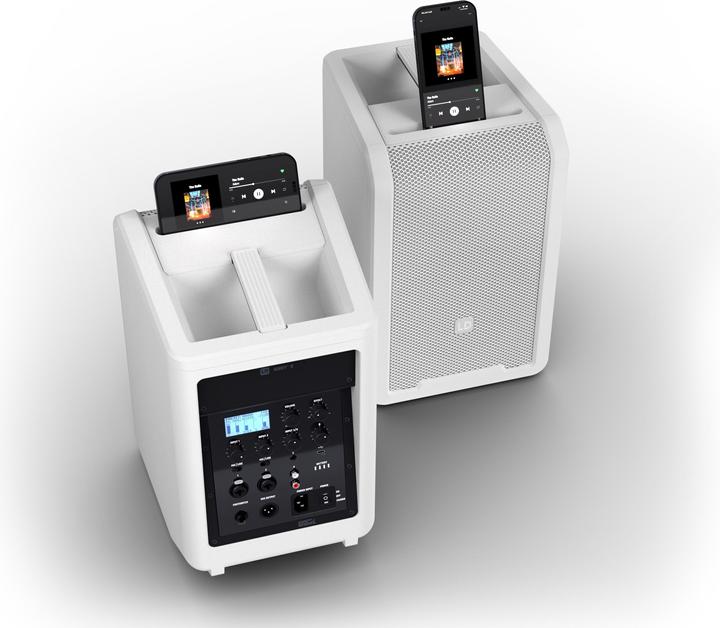 Immagine prodotto LD Systems ANNY® 8 W - Altoparlante PA Bluetooth® portatile con batteria ricaricabile e mixer, bianco puro (1x 80 W)