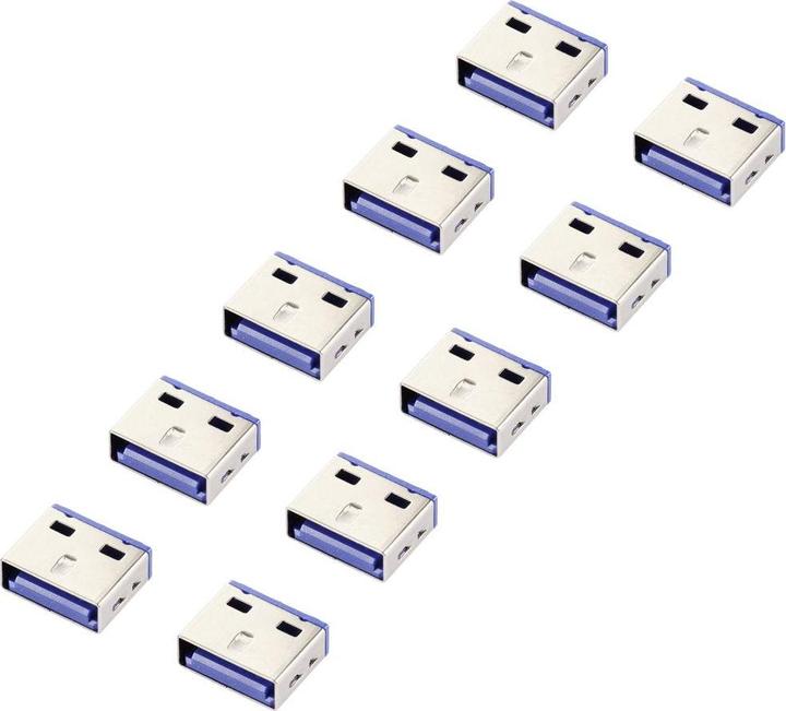 Produktbild Renkforce USB Port Schloss RF-4695230 10er Set Silber-Blau RF-4695230