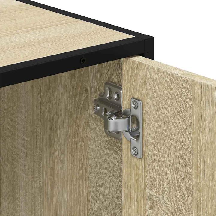 Produktbild VidaXL Waschbeckenunterschrank Sonoma-Eiche 90x33x60 cm Holzwerkstoff (90 x 33 x 60 cm)