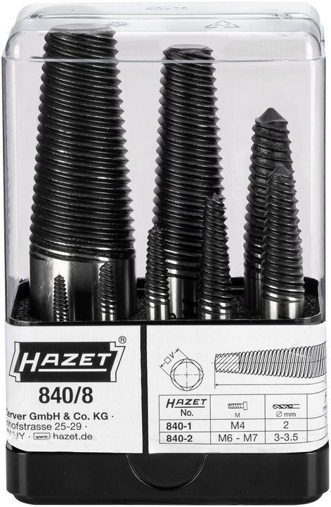 Image du produit HAZET Jeu d'extracteurs des vis 840/8 ∙ Nombre d'outils : 8